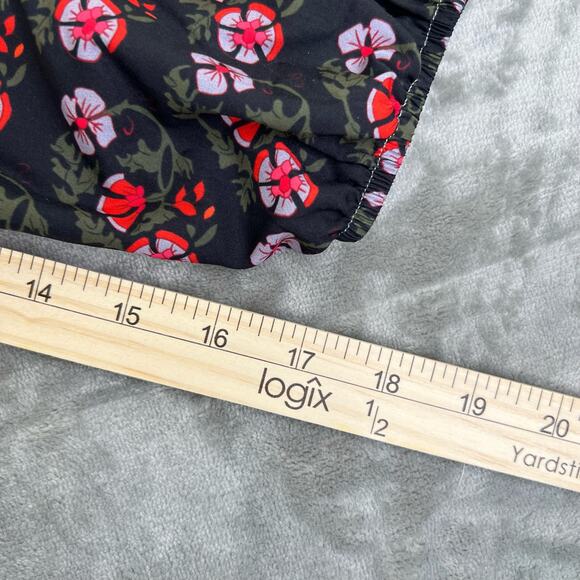 Boho Floral Multicolor Patchwork Print Blouse Womens Sz M Tassel Tie Long Sleeve - Picture 9 of 16
